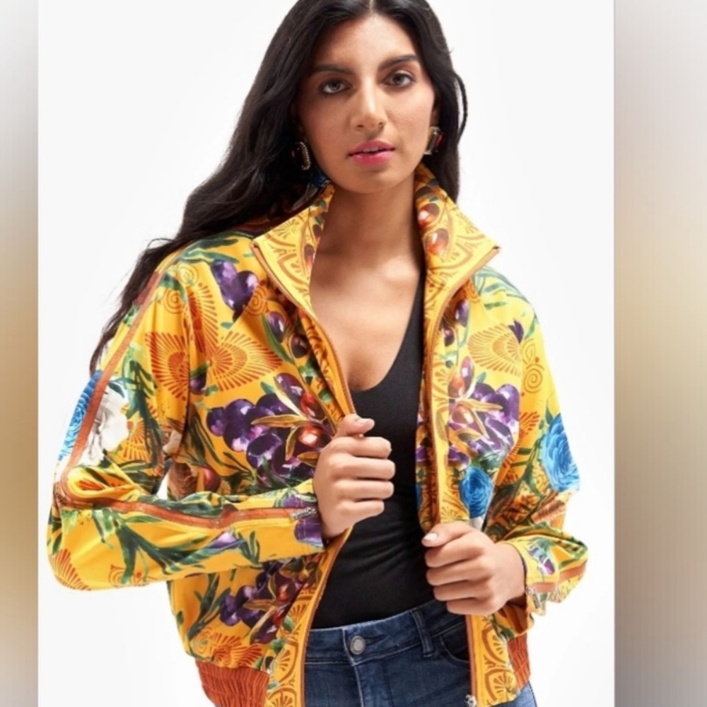 Sassy Jones Ulana Zip Sleeve Jacket- Golden Olive Groove NWT (Jacket Only)